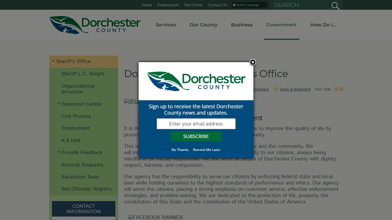 Dorchester County Sheriff's Office | Dorchester County, SC website